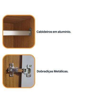 Imagem de Guarda-roupa 6 Portas Portugal e Comoda 5 Gavetas Premium Espresso Móveis