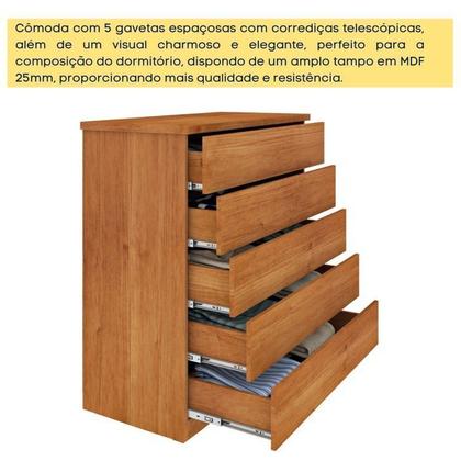 Imagem de Guarda-roupa 6 Portas Portugal e Comoda 5 Gavetas Premium Espresso Móveis
