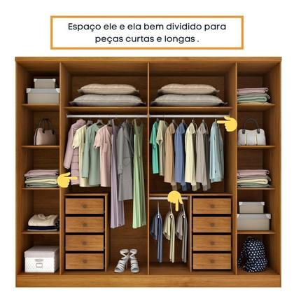 Imagem de Guarda-roupa 6 Portas Portugal e Comoda 5 Gavetas Premium Espresso Móveis