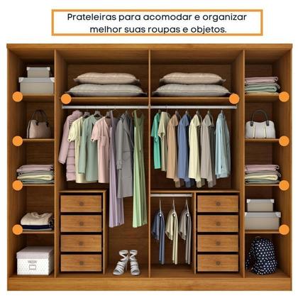 Imagem de Guarda-roupa 6 Portas Portugal e Comoda 5 Gavetas Premium Espresso Móveis