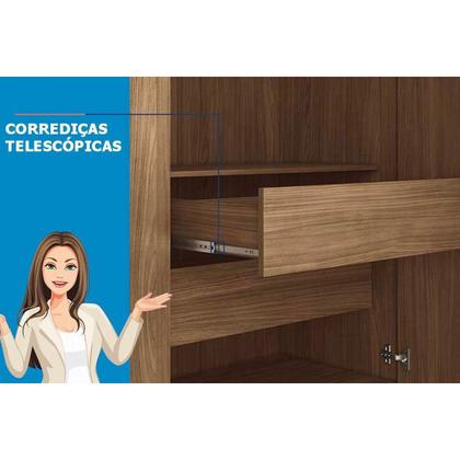 Imagem de Guarda Roupa 8 Portas (2 c/ Espelho) e 4 Gavetas c/ Pés Master New 8.4 Jatobá/Grafite - Santos Andirá