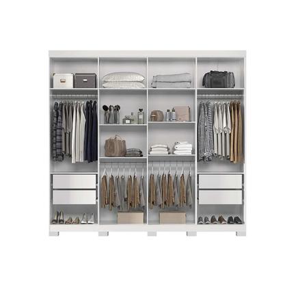 Imagem de Guarda Roupa 8 Portas (2 c/ Espelho) e 4 Gavetas c/ Pés Master New 8.4 Jatobá/Grafite - Santos Andirá