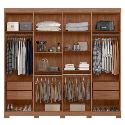 Imagem de Guarda-roupa 8 Portas 4 Gavetas Master New com Espelho e Pés
