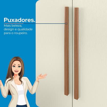 Imagem de Guarda-roupa 8 Portas 4 Gavetas Master New com Espelho e Pés