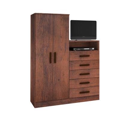 Imagem de Guarda-Roupa Armário Roupeiro Cômoda Quarto Solteiro Café