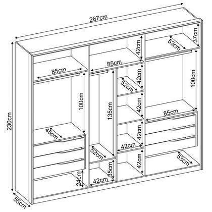 Imagem de Guarda Roupa Atrice 6 Portas e Cômoda Atria Amêndola com Cabeceira Daiana 160 cm Marfim  Demartêz