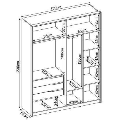 Imagem de Guarda Roupa Attore 4 Portas e Cômoda Atria Amêndola com Cabeceira Daiana 160 cm Marfim  Demartêz