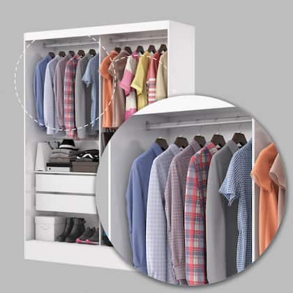 Imagem de Guarda-Roupa Belem Plus 2 Portas de Correr 2 Gavetas com Espelho