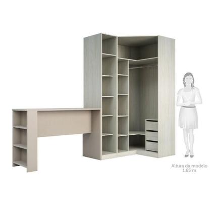 Imagem de Guarda Roupa Cabideiro E Bancada Crema Com Connect