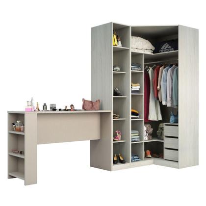 Imagem de Guarda Roupa Cabideiro E Bancada Crema Com Connect