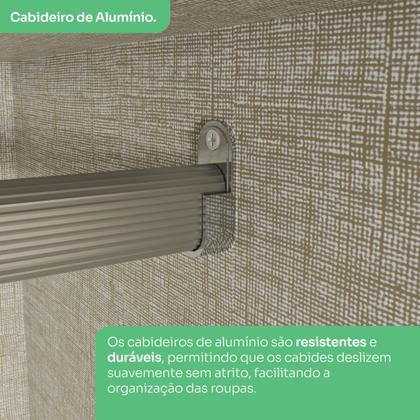 Imagem de Guarda Roupa Canto Closet Modulado 2 Portas e 3 Gavetas com Espelho e Led