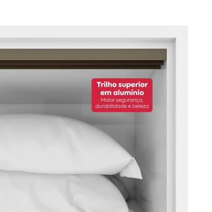 Imagem de Guarda-Roupa Casal 100% MDF 3 Portas 6 Gavetas Vitta 2,70 com Pés Branco