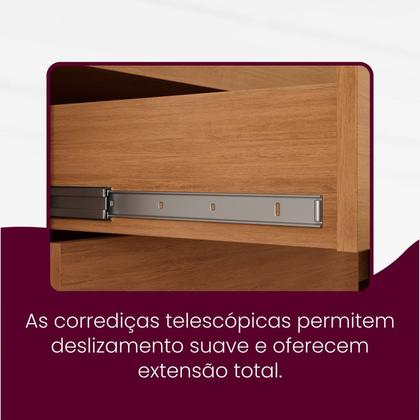 Imagem de Guarda-roupa Casal 100% Mdf 3 Portas de Correr 4 Gavetas com 6 Prateleiras e com Pés Chile