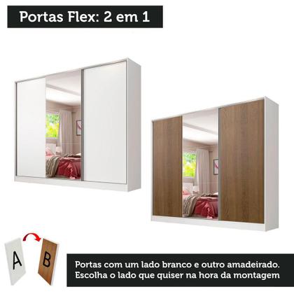 Imagem de Guarda Roupa Casal 100% MDF 3 Portas de Correr com Espelho Royale Madesa