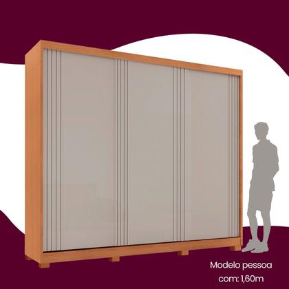 Imagem de Guarda-roupa Casal 100% Mdf 3 Portas de Correr com Pés Chile
