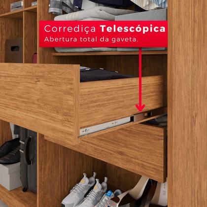 Imagem de Guarda-Roupa Casal 100% MDF 6 Portas e 4 Gavetas Espanha Com Espelho - Tudo de Móveis