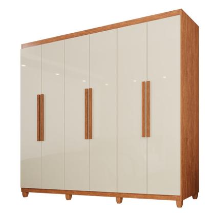 Imagem de Guarda-Roupa Casal 100% MDF 6 Portas e 4 Gavetas Espanha - Tudo de Móveis