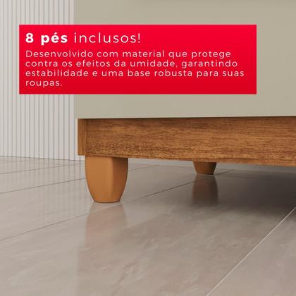 Imagem de Guarda-Roupa Casal 100% MDF 6 Portas e 4 Gavetas Espanha - Tudo de Móveis