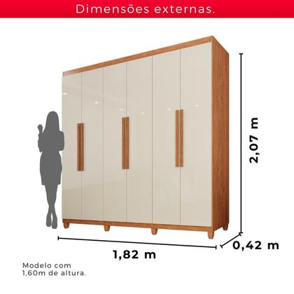 Imagem de Guarda-Roupa Casal 100% MDF 6 Portas e 4 Gavetas Espanha - Tudo de Móveis