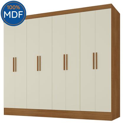 Imagem de Guarda Roupa Casal 100% MDF 8 Portas 4 Gavetas Jatobá Yescasa