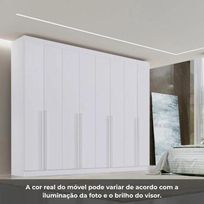 Imagem de Guarda-Roupa Casal 100% MDF 8 Portas 8 Gavetas Império Branco