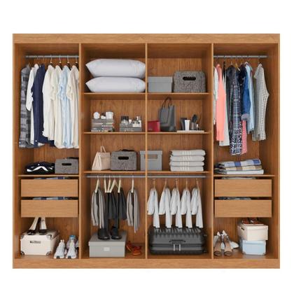 Imagem de Guarda-Roupa Casal 100% MDF 8 Portas e 4 Gavetas Herrera Com Espelho - Tudo de Móveis
