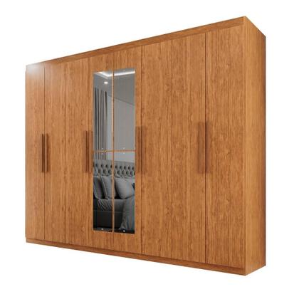 Imagem de Guarda-Roupa Casal 100% MDF 8 Portas e 4 Gavetas Herrera Com Espelho - Tudo de Móveis