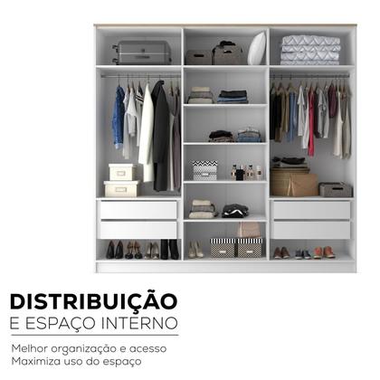 Imagem de Guarda-Roupa Casal 100% Mdf Bp 6 Portas 4 Gavetas Asti