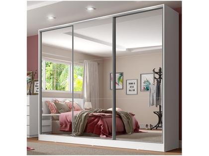 Imagem de Guarda Roupa Casal 100% MDF com Espelho Madesa Royale 3 Portas de Correr