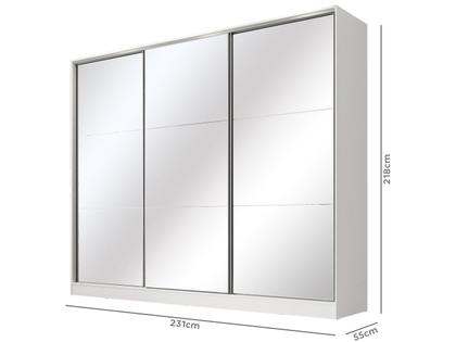 Imagem de Guarda Roupa Casal 100% MDF com Espelho Madesa Royale 3 Portas de Correr