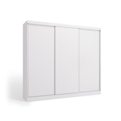 Imagem de Guarda-Roupa Casal 100% MDF Kappesberg 3 Portas de Correr 8 Gavetas Branco