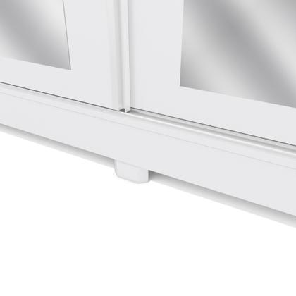 Imagem de Guarda-Roupa Casal 100% MDF Kappesberg 3 Portas de Correr com Espelhos 8 Gavetas Branco