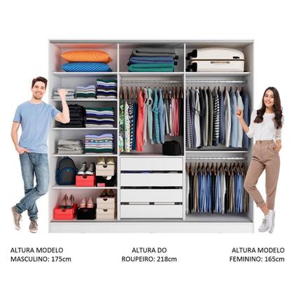 Imagem de Guarda Roupa Casal 100% MDF Madesa Royale 3 Portas de Correr