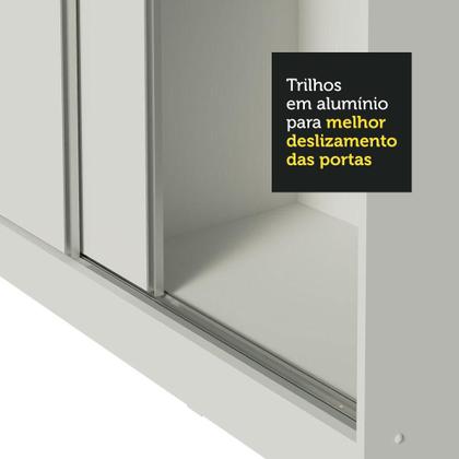 Imagem de Guarda Roupa Casal 100% MDF Madesa Zurique 3 Portas de Correr com Espelho - Branco