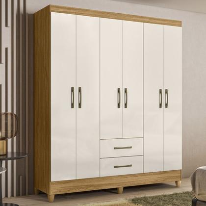Imagem de Guarda Roupa Casal 153cm 6 Portas Astra Freijó/Off Z17 - Mpozenato
