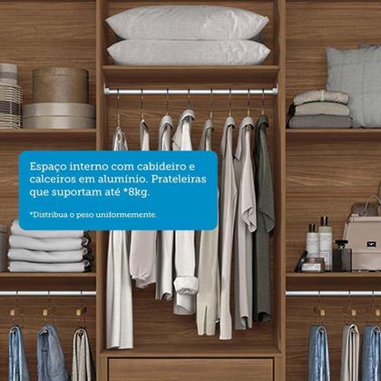 Imagem de Guarda-roupa Casal 194,4cm 6 Portas 2 Gavetas Com Espelho Horácio Estilo Mm Jatoba/areia