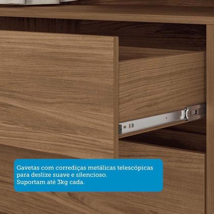 Imagem de Guarda-roupa Casal 194,4cm 6 Portas 2 Gavetas Com Espelho Horácio Estilo Mm Jatoba/grafitte