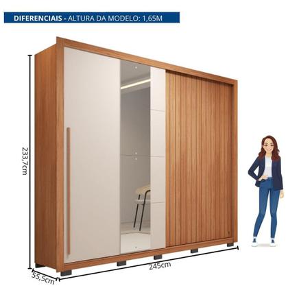 Imagem de Guarda Roupa Casal 2 Porta 4 Gaveta Imper Marrom Caemmun