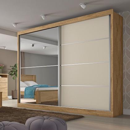 Imagem de Guarda Roupa Casal 2 Portas 4 Gavetas com Espelho Verona Plus Flex Color em MDF Made Marcs