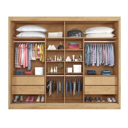Imagem de Guarda Roupa Casal 2 Portas 4 Gavetas com Espelho Verona Plus Flex Color em MDF Made Marcs