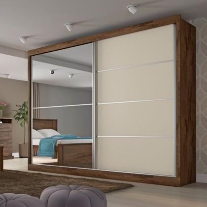Imagem de Guarda Roupa Casal 2 Portas 4 Gavetas com Espelho Verona Plus Flex Color em MDF Made Marcs