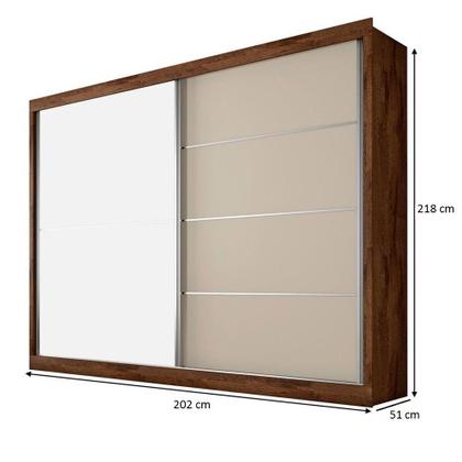 Imagem de Guarda Roupa Casal 2 Portas 4 Gavetas com Espelho Verona Plus Flex Color em MDF Made Marcs