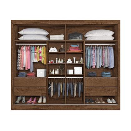 Imagem de Guarda Roupa Casal 2 Portas 4 Gavetas com Espelho Verona Plus Flex Color em MDF Made Marcs
