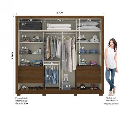 Imagem de Guarda Roupa Casal 2 Portas 4 Gavetas Palace Henn