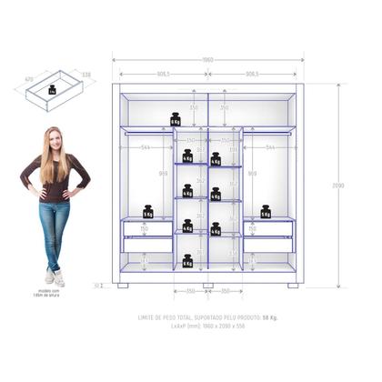 Imagem de Guarda-roupa Casal 2 Portas 4 Gavetas Titanium