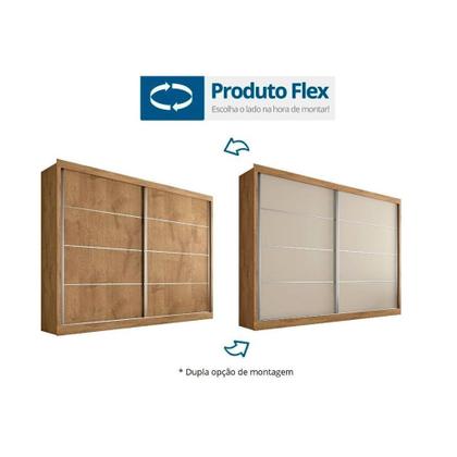 Imagem de Guarda Roupa Casal 2 Portas 4 Gavetas Verona Plus Flex Color em MDF Made Marcs