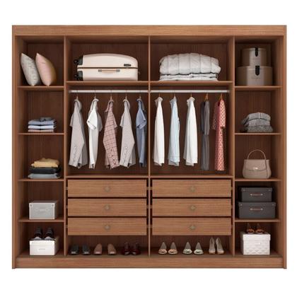 Imagem de Guarda Roupa Casal 2 Portas 6 Gavetas 100% MDF com Espelho Blumenau