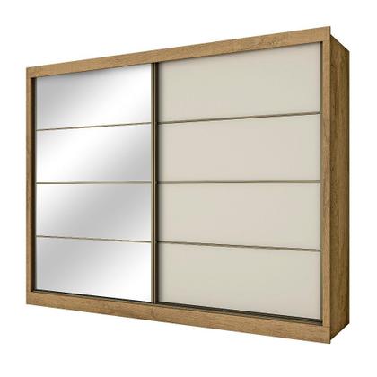 Imagem de Guarda Roupa Casal 2 Portas 6 Gavetas com Espelho Sevilha Flex Color em MDF Made Marcs