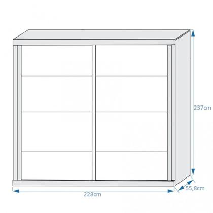 Imagem de Guarda Roupa Casal 2 Portas 6 Gavetas com Espelho Sevilha Flex Color em MDF Made Marcs