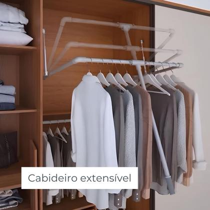 Imagem de Guarda Roupa Casal 2 Portas de Correr 100% MDF com Espelho e Pés Dali